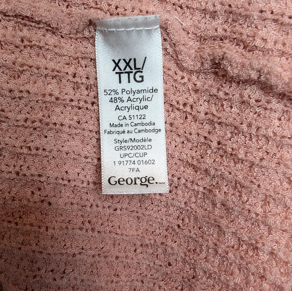 George Dusty Pink Rose 3/4 Flowy Sleeve Open Front Cardigan XXL - Picture 4 of 7